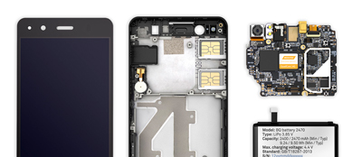 Interior del SmatPhone bq Aquaris A4.5