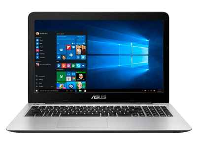 Vista frontal del portátil Asus F556UJ .