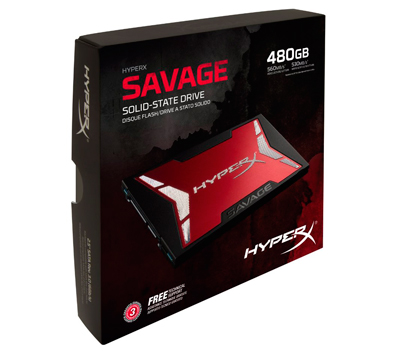 Disco SSD HyperX Savage de 480GB con su caja