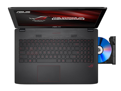 Vista superior del portátil ASUS GL552VW-DM141T 
