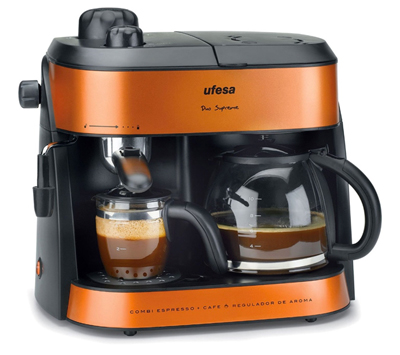 Vista general de la Cafetera Combi Ufesa CK7355