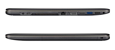 Vistas laterales del portátil Asus F540LA con 8GB de RAM