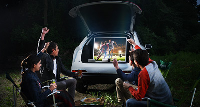 Usando el proyector LG PH450U en el exterior.