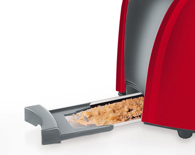 Detalle del recoge migas del tostador Bosch TAT6104
