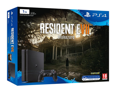 Vista general de la PS4 Slim de 1TB con Resident Evil VII