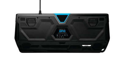 Parte posterior del teclado gaming Logitech G910 Orion Spectrum