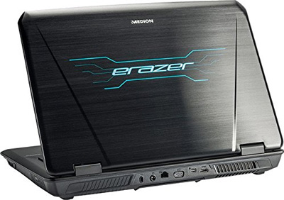 Vista posterior del portátil Gaming Medion Erazer X7833
