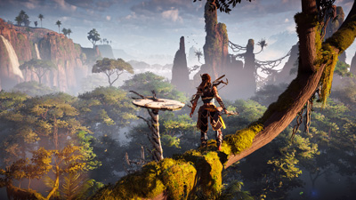 Detalle del Videojuego Horizon Zero Dawn del pack PS4 Slim 1TB, DualShock 4 y Horizon Zero Dawn