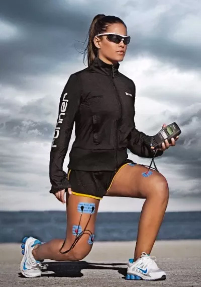 Electroestimulador Compex SP 2.0. en uso.
