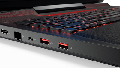 Detalle conexiones del portátil Lenovo Ideapad Y910