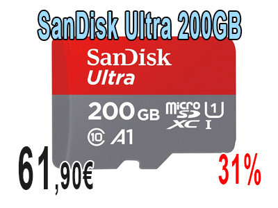 Tarjeta MicroSD SanDisk Ultra de 200GB