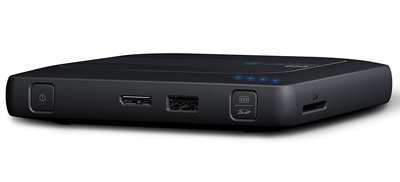 Vista de la conexiones del WD My Passport Wireless Pro de 4TB