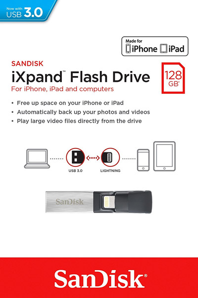 Vista general del SanDisk iXpand de 128GB